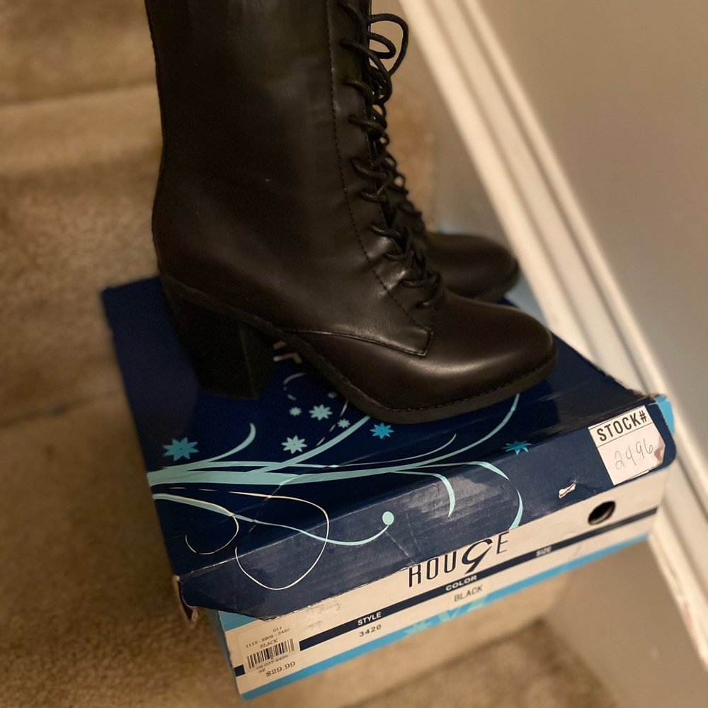 Black Lace up Boots